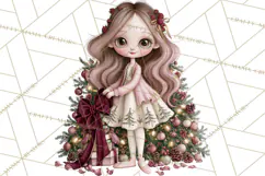 Whimsical Christmas Girls PNG Clipart, Holiday Characters Product Image 3