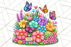Colorful Butterfly Inspirational Clipart PNG, Floral Png Product Image 4