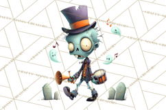 Cute Halloween Zombie Clipart PNG Product Image 3
