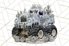 Christmas Monster Truck Clipart PNG Product Image 4