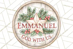 Religious Christmas Nativity Round Sign Clipart PNG Product Image 4