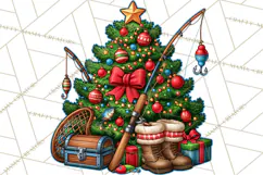 Christmas Fishing Clipart PNG Product Image 4