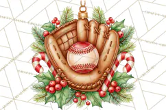 Christmas Baseball Clipart PNG Product Image 4