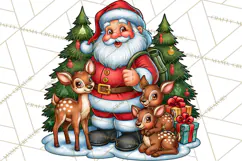 Christmas Hunting Clipart Santa Deer PNG Product Image 4