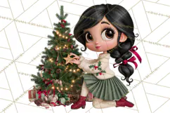 Whimsical Christmas Girls PNG Clipart, Holiday Characters Product Image 4