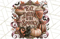 Retro Halloween Sign Clipart PNG Product Image 5