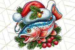 Christmas Fishing Clipart PNG Product Image 5