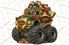 Christmas Monster Truck Clipart PNG Product Image 5