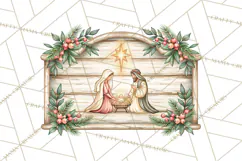 Religious Christmas Sign Clipart PNG | Nativity Designs Product Image 5