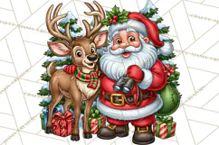 Christmas Hunting Clipart Santa Deer PNG Product Image 5