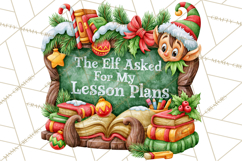 Christmas Teacher Chalkboard Quote PNG Product Image 2