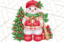 Christmas Baseball Clipart PNG Product Image 5