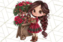 Whimsical Christmas Girls PNG Clipart, Holiday Characters Product Image 5