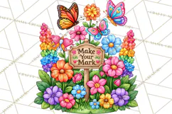 Colorful Butterfly Inspirational Clipart PNG, Floral Png Product Image 2