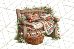 Patchwork Village Clipart PNG, Quilting Seamstress Quilt Product Image 2