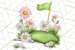 Whimsical Country Club Golf Clipart Argyle PNG Product Image 5