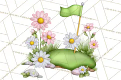 Whimsical Country Club Golf Clipart Argyle PNG Product Image 5