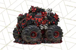 Christmas Monster Truck Clipart PNG Product Image 2