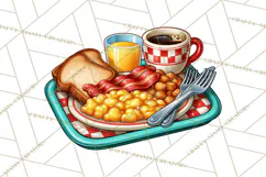 Retro Diner Clipart PNG 1950s Vintage Food Jukebox Product Image 3