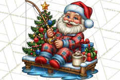 Christmas Fishing Clipart PNG Product Image 2