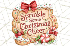 Gingerbread Christmas Signs PNG, Cute Christmas Sayings Product Image 2