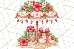 Tropical Christmas Beach Clipart PNG, Christmas Beach Decor Product Image 2