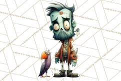 Cute Halloween Zombie Clipart PNG Product Image 5