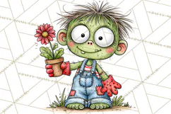 Zombie Hollow Cute Zombie Halloween Clipart PNG Product Image 2