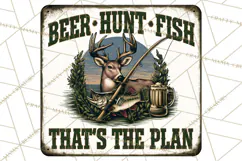 Vintage Man Cave Funny Clipart, Beer Png, Hunting, Bar Sign Product Image 2