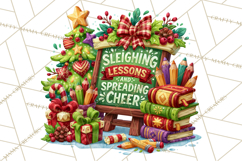 Christmas Teacher Chalkboard Quote PNG Product Image 2