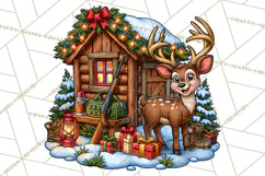 Christmas Hunting Clipart Santa Deer PNG Product Image 4