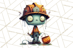 Cute Halloween Zombie Clipart PNG Product Image 2