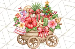 Tropical Christmas Beach Clipart PNG, Christmas Beach Decor Product Image 3