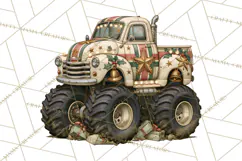 Christmas Monster Truck Clipart PNG Product Image 3