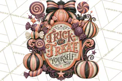 Retro Halloween Sign Clipart PNG Product Image 3