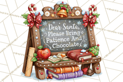 Christmas Teacher Chalkboard Quote PNG Product Image 3
