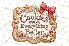 Gingerbread Christmas Signs PNG, Cute Christmas Sayings Product Image 3