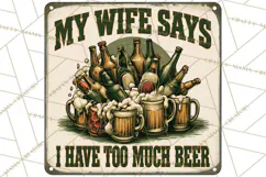 Vintage Man Cave Funny Clipart, Beer Png, Hunting, Bar Sign Product Image 3