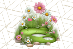 Whimsical Country Club Golf Clipart Argyle PNG Product Image 2