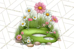 Whimsical Country Club Golf Clipart Argyle PNG Product Image 2