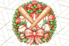 Christmas Baseball Clipart PNG Product Image 2