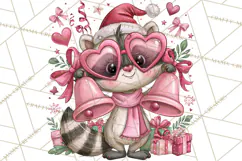 Funny Christmas Raccoon Clipart, Sassy Holiday PNG Design Product Image 3