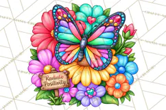 Colorful Butterfly Inspirational Clipart PNG, Floral Png Product Image 3