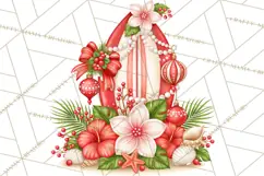 Tropical Christmas Beach Clipart PNG, Christmas Beach Decor Product Image 4