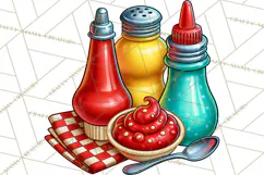 Retro Diner Clipart PNG 1950s Vintage Food Jukebox Product Image 5
