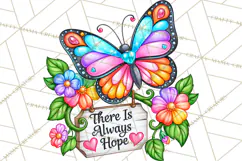 Colorful Butterfly Inspirational Clipart PNG, Floral Png Product Image 4