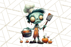 Cute Halloween Zombie Clipart PNG Product Image 3