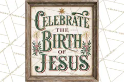 Christian Farmhouse Christmas Signs PNG Product Image 4