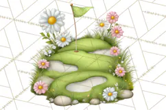 Whimsical Country Club Golf Clipart Argyle PNG Product Image 3