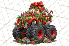 Christmas Monster Truck Clipart PNG Product Image 4